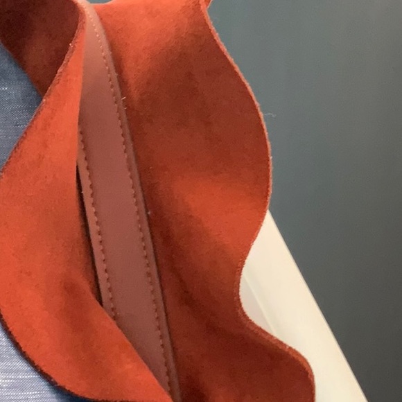 Blue and Rust Ruffle Top - Picture 4 of 5